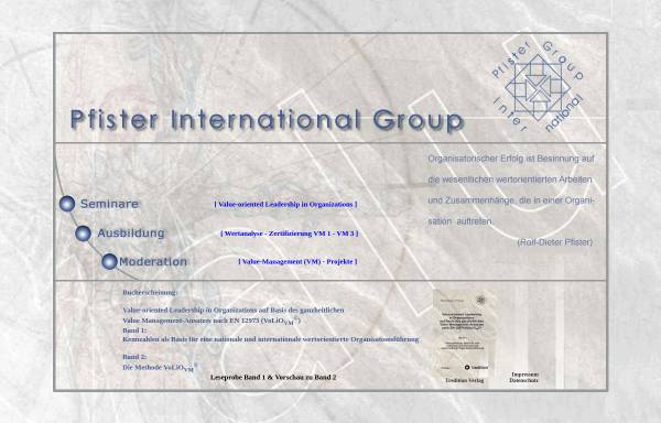 Vorschau von www.pfister-group.de, Pfister International Group - Rolf-Dieter Pfister