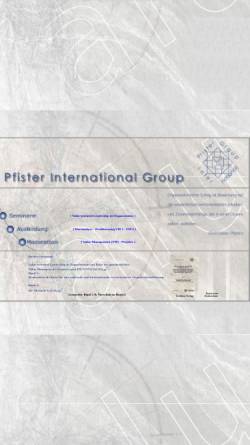 Vorschau der mobilen Webseite www.pfister-group.de, Pfister International Group - Rolf-Dieter Pfister