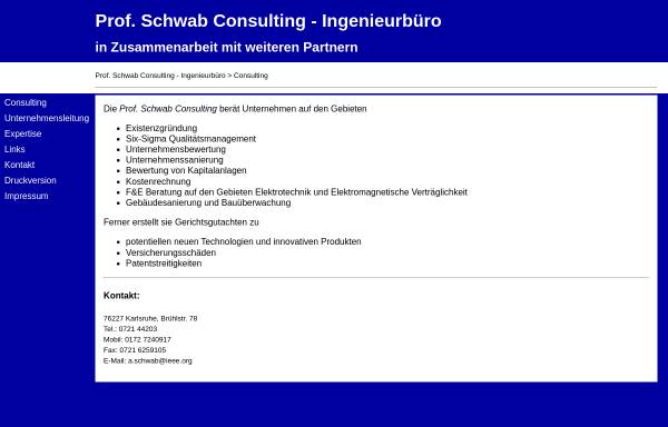 Vorschau von www.consulting-schwab.de, Prof. Adolf Schwab Consulting