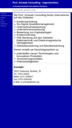 Vorschau der mobilen Webseite www.consulting-schwab.de, Prof. Adolf Schwab Consulting