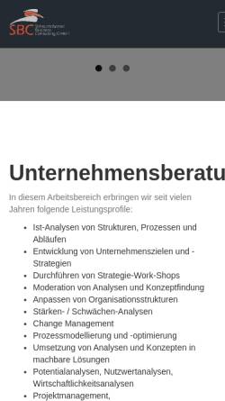 Vorschau der mobilen Webseite www.sbc-gmbh.de, SBC Scheurenbrand Business Consulting GmbH