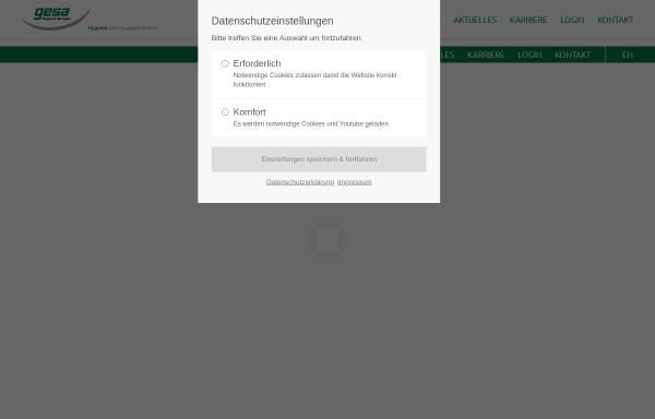 Vorschau von www.gesa.de, Gesa Hygiene und Instandhaltung GmbH + Co. Kommanditgesellschaft