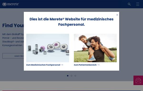 Vorschau von merete.de, Merete Medical GmbH