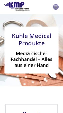 Vorschau der mobilen Webseite www.kmp-praxisversorgung.de, KMP Kühle Medical Produkte