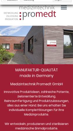 Vorschau der mobilen Webseite www.medizintechnik-promedt.de, Medizintechnik Promedt GmbH