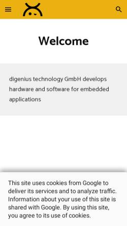 Vorschau der mobilen Webseite www.digenius.de, Digenius technology GmbH