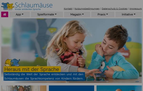 Vorschau von www.schlaumaeuse.de, Schlaumäuse - Kinder entdecken Sprache