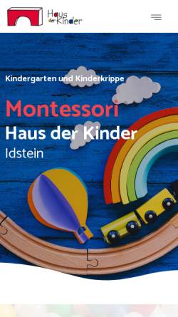 Vorschau der mobilen Webseite www.kinderhaus-idstein.de, Montessori Haus der Kinder