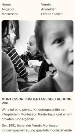 Vorschau der mobilen Webseite www.montessori-viki.ch, Montessori Kindertagesbetreuung Viki