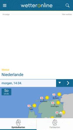Vorschau der mobilen Webseite www.wetteronline.de, Wetter online