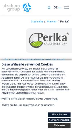 Vorschau der mobilen Webseite www.kalkstickstoff.de, Degussa AG Standort Trostberg