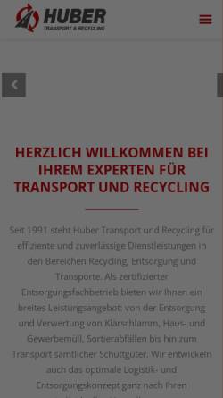 Vorschau der mobilen Webseite www.huber-recycling.de, Huber GmbH