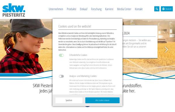 Vorschau von www.skwp.de, SKW Stickstoffwerke Piesteritz GmbH