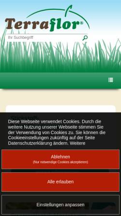 Vorschau der mobilen Webseite www.terraflor.de, Terraflor GmbH