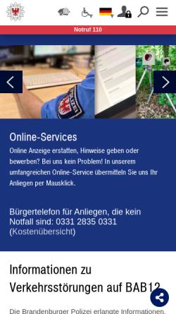 Vorschau der mobilen Webseite www.internetwache.brandenburg.de, Polizei Brandenburg