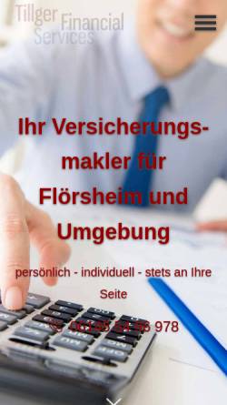 Vorschau der mobilen Webseite www.tillger.de, Cornel Tillger Versicherungsmakler