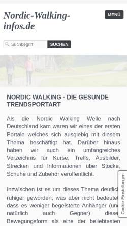 Vorschau der mobilen Webseite www.nordic-walking-infos.de, Nordic-Walking-Infos