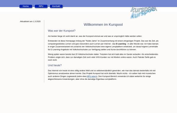 Vorschau von www.kurspool.de, Kurspool - Online-Unterricht in der Weiterbildung