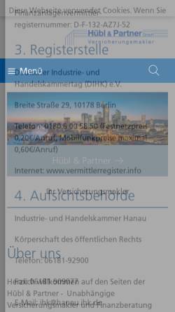 Vorschau der mobilen Webseite www.huebl-partner.de, Hübl & Partner GmbH Versicherungsmakler