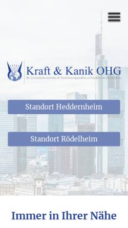 Vorschau der mobilen Webseite www.kraftundkanik.de, Kraft & Kanik OHG