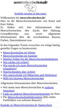 Vorschau der mobilen Webseite www.meerschweinchen.de, Meerschweinchen.de