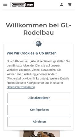 Vorschau der mobilen Webseite www.gl-rodel.de, German Luge, Marcus Grausam