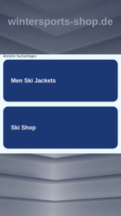 Vorschau der mobilen Webseite www.wintersports-shop.de, Wintersports Shop
