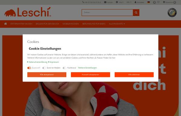 Vorschau von www.leschi.de, Leschi, Wärmekissen zum Kuscheln