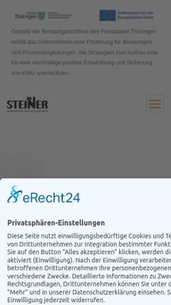 Vorschau der mobilen Webseite www.steiner-pluesch.de, Spielwarenfabrik Steiner