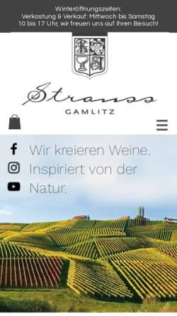 Vorschau der mobilen Webseite www.weingut-strauss.at, Weingut-Strauss, vulgo Schopper
