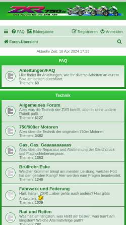 Vorschau der mobilen Webseite www.zxr750.de, ZXR 750