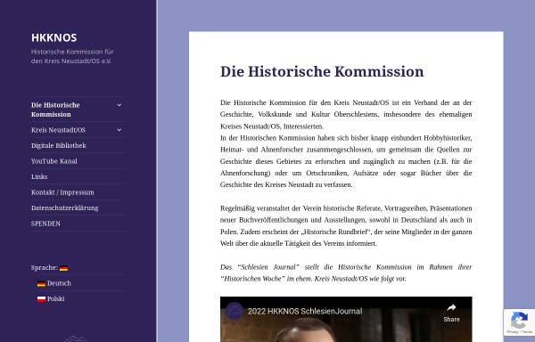 Vorschau von hkknos.eu, Historische Kommission für den Kreis Neustadt/Oberschlesien e.V.