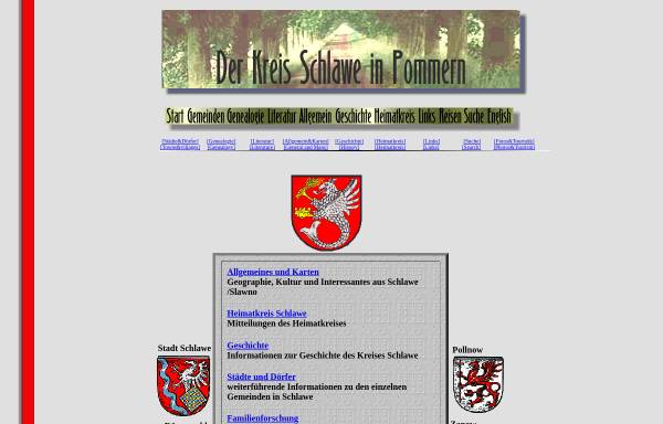 Vorschau von www.schlawe.de, Der Kreis Schlawe in Pommern