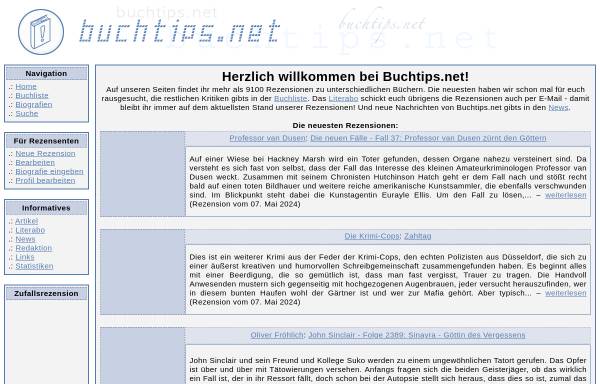Vorschau von www.buchtips.net, Buchtips.net
