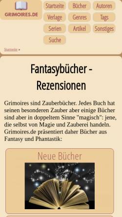 Vorschau der mobilen Webseite www.grimoires.de, Fantasyrezensionen