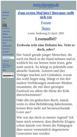 Vorschau der mobilen Webseite scireview.de, Literapur