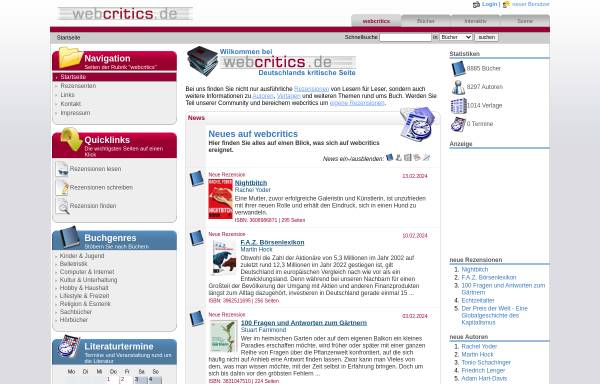 Vorschau von www.webcritics.de, webcritics.de