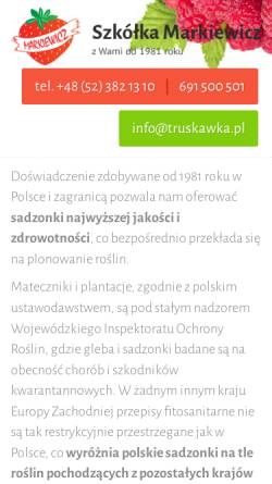 Vorschau der mobilen Webseite www.malina.pl, Szkółka Markiewicz