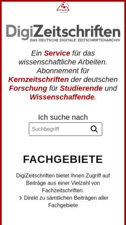 Vorschau der mobilen Webseite www.digizeitschriften.de, DigiZeitschriften e.V.