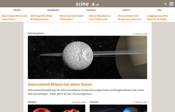 Vorschau von www.scinexx.de, Scinexx