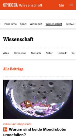 Vorschau der mobilen Webseite www.spiegel.de, Wissenschaft (Spiegel Online)