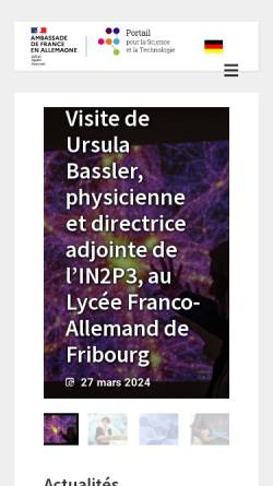 Vorschau der mobilen Webseite www.science-allemagne.fr, Wissenschaft-Frankreich