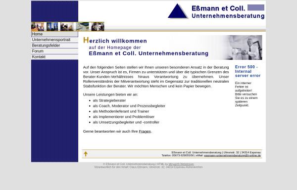 Vorschau von essmann-unternehmensberatung.de, Eßmann et Coll. Unternehmensberatung