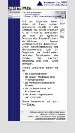 Vorschau der mobilen Webseite essmann-unternehmensberatung.de, Eßmann et Coll. Unternehmensberatung