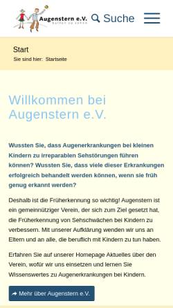Vorschau der mobilen Webseite augenstern-ev.de, Augenstern eV.