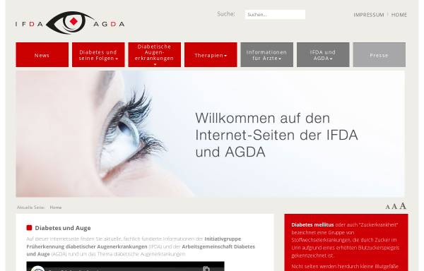 Vorschau von www.diabetes-auge.de, Diabetische Augenerkrankungen