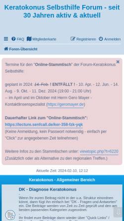 Vorschau der mobilen Webseite www.forum.keratokonus.de, Keratokonus