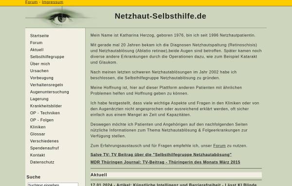 Vorschau von www.netzhaut-selbsthilfe.de, Selbsthilfegruppe Netzhautablösung