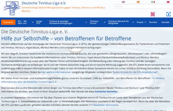 Vorschau von www.tinnitus-liga.de, Deutsche Tinnitus Liga e.V.