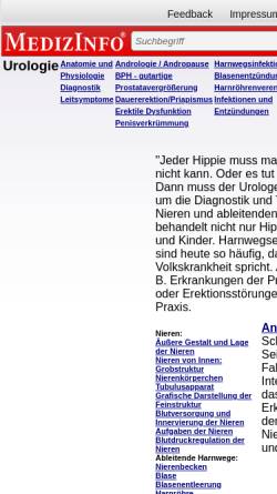 Vorschau der mobilen Webseite www.medizinfo.de, Medizinfo: Urologie